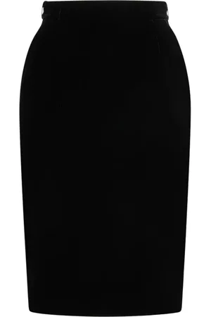 Saint Laurent Viscose Blend Midi Skirt