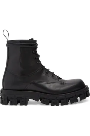 VERSACE Leather Combat Boots