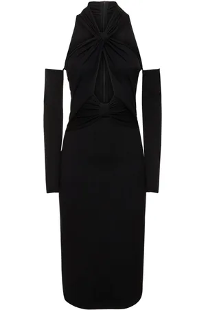 Giambattista Valli Twist Neck Knit Viscose Midi Dress