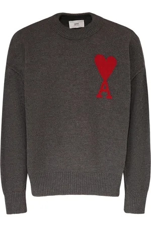 Ami Logo Wool Knit Crewneck Sweater