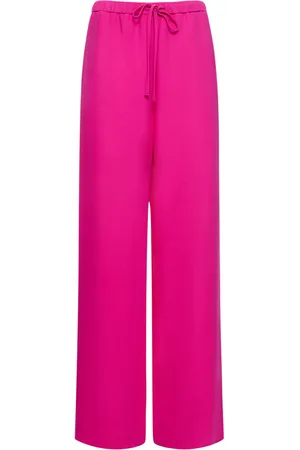 VALENTINO Cady Couture High Waist Wide Pants