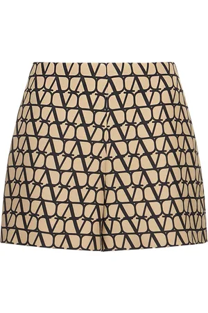 VALENTINO Jacquard Logo High Waist Shorts