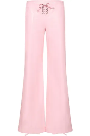 ROTATE Embossed Lace-up Flared Pants