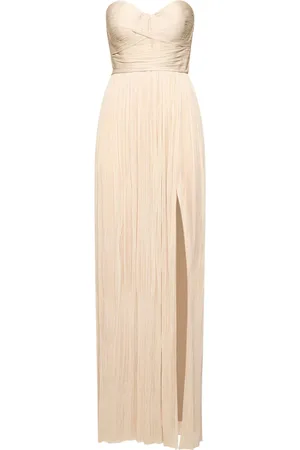 MARIA LUCIA HOHAN Carla Silk Tulle Strapless Long Dress