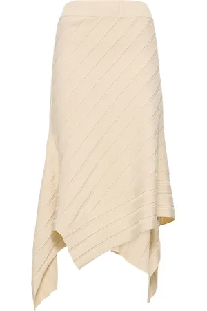 Stella McCartney Asymmetric Rib Knit Midi Skirt
