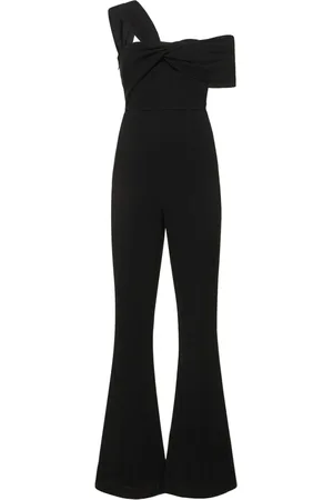 Roland Mouret Asymmetric Stretch Viscose Cady Jumpsuit