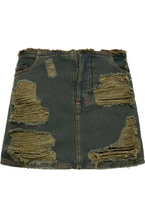 Acne Studios Distressed Denim Mini Skirt