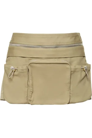 DION LEE Cotton Blend Mini Skirt W/belt Bag