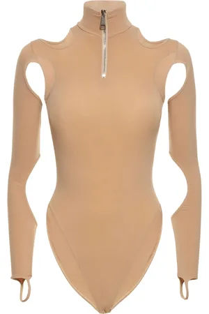 ANDREADAMO Sculpting Jersey Cutout Bodysuit