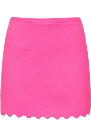 Mach & Mach Wavy Trimmed Wool Mini Skirt