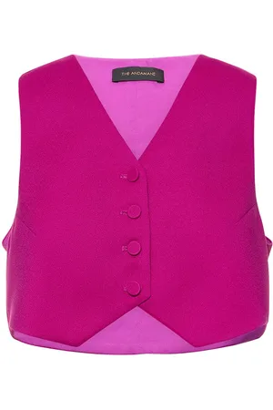The Andamane Nadine Cropped Crepe Satin Vest