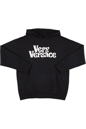 VERSACE Embroidered Logo Cotton Hoodie