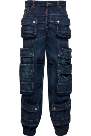 Dsquared2 Low-rise Wide Denim Cargo Jeans