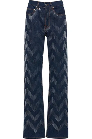 Missoni Zig Zag Sequined Denim Straight Jeans