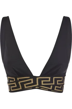 VERSACE Greca Lycra Triangle Bikini Top