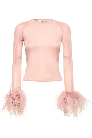 16Arlington Alero Jersey Crop Top W/ Feathers
