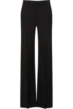 VALENTINO Wool & Mohair High Waist Wide Pants