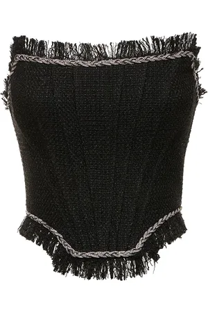 GIUSEPPE DI MORABITO Strapless Bouclé Bustier Top