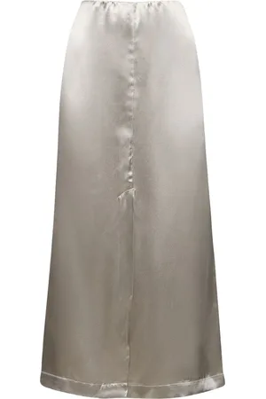 Loulou Studio Lys Silk Blend Midi Skirt