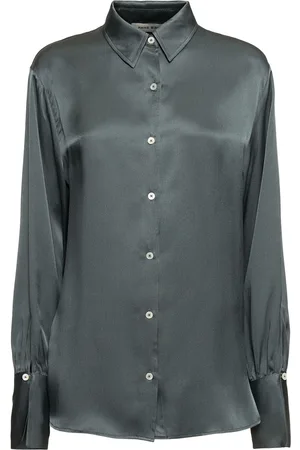 ANINE BING Monica Satin Silk Shirt