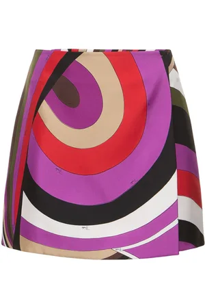 Puccini Printed Silk Twill Mini Skirt