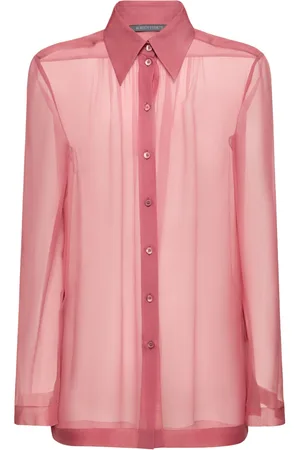 Alberta Ferretti Draped Chiffon Organza Shirt