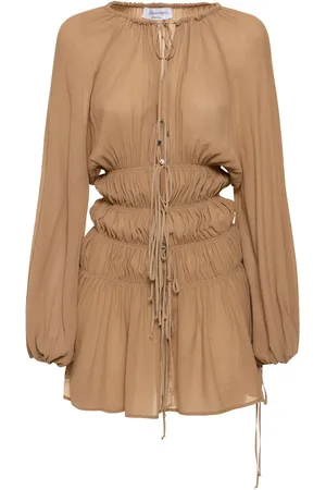 BLUMARINE Gathered Viscose Jersey Mini Dress