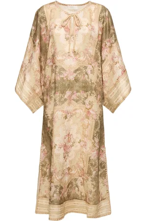 ZIMMERMANN August Linen Midi Kaftan Dress