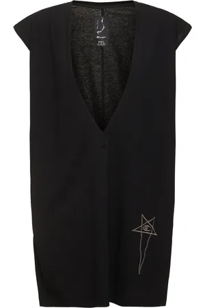 Rick Owens Champion Jersey V-neck Short Sleeve Top