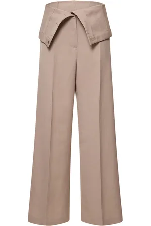 Acne Studios Wool Blend Crepe Wide Pants