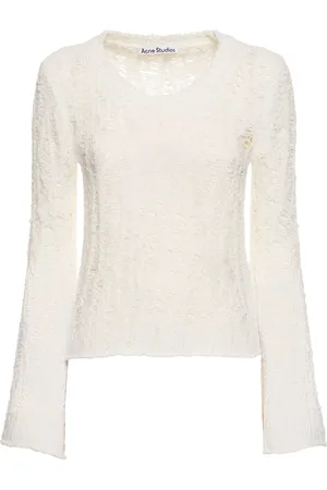 Acne Studios Cotton Blend Openwork Crop Sweater
