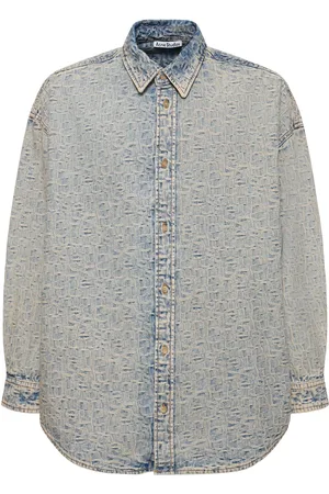 Acne Studios Setar Monogram Cotton Denim Shirt