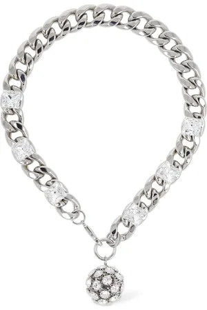 Alessandra Rich Chain Crystal Pendant Necklace