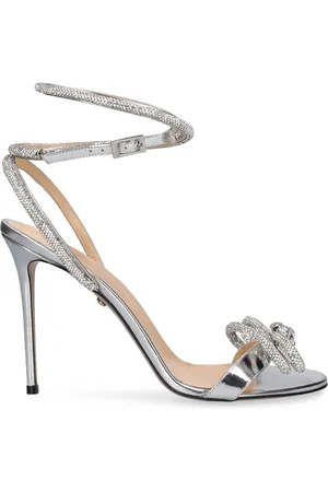 Mach & Mach 110mm Double Bow Mirror Leather Sandals