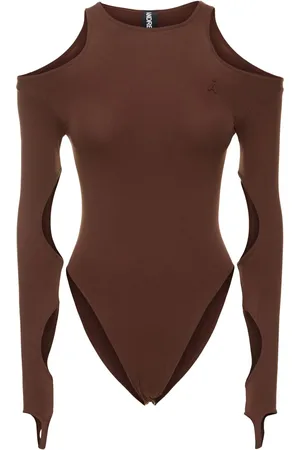 ANDREADAMO Sculpting Jersey Cutout Bodysuit