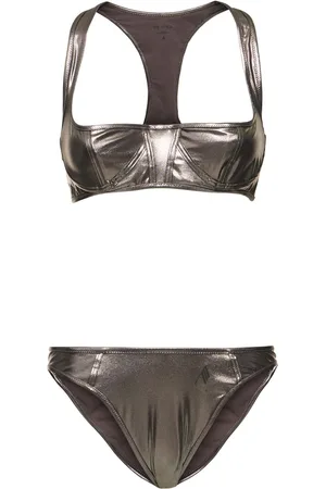 The Attico Metallic Lycra Balconette Bikini Set