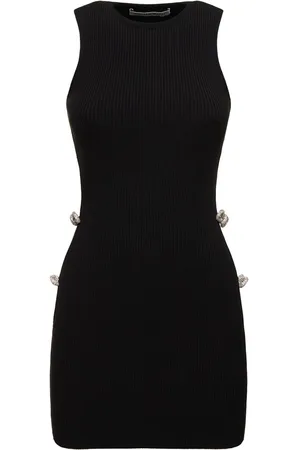 Mach & Mach Embellished Stretch Knit Mini Dress