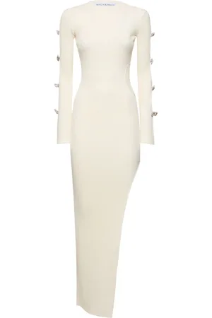 Mach & Mach Embellished Stretch Knit Maxi Dress