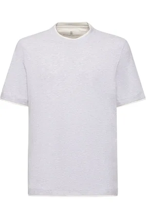 Brunello Cucinelli Layered Cotton Jersey Solid T-shirt