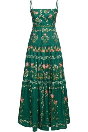 Agua by Agua Bendita Lima Printed Linen Long Dress