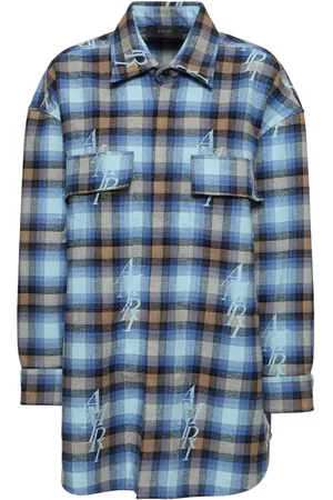 AMIRI Checked Cotton Blend Flannel Shirt