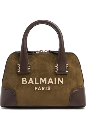 Balmain B-army Dome Suede Top Handle Bag
