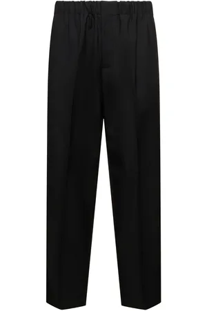 Jil Sander Relaxed Fit Wool Gabardine Cropped Pants