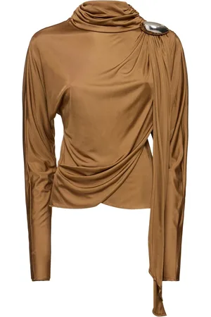 GIUSEPPE DI MORABITO Draped Shiny Viscose Jersey Top