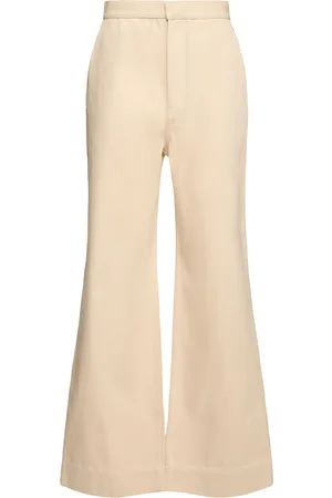 Jil Sander Cotton Denim High Waist Wide Jeans