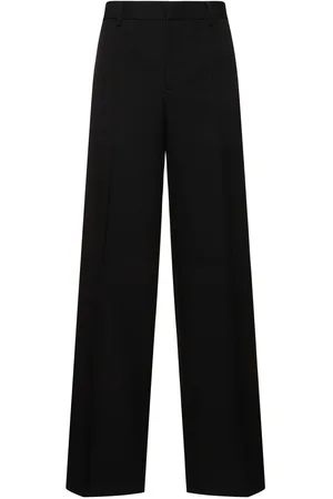 VERSACE Formal Grain De Poudre Wool Pants