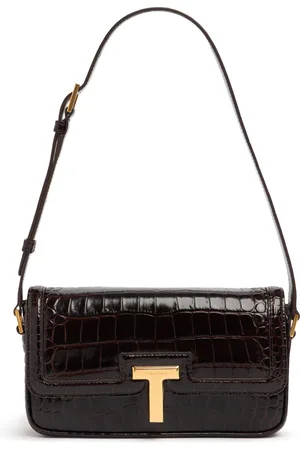 Tom Ford E/w Embossed Leather Shoulder Bag