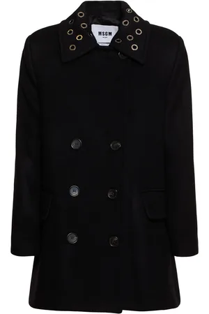 Msgm Wool Blend Felt Embellished Short Coat