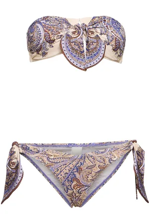 ZIMMERMANN Ottie Printed Lycra Self-tie Bikini Set