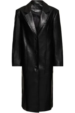 Stand Studio Liv Crackled Faux Leather Coat